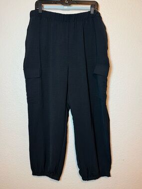 NWT Meg & Margot Black Cargo Jogger Pants Size XL